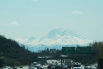 View of Mt. Ranier on the road to Snolqualmie Falls